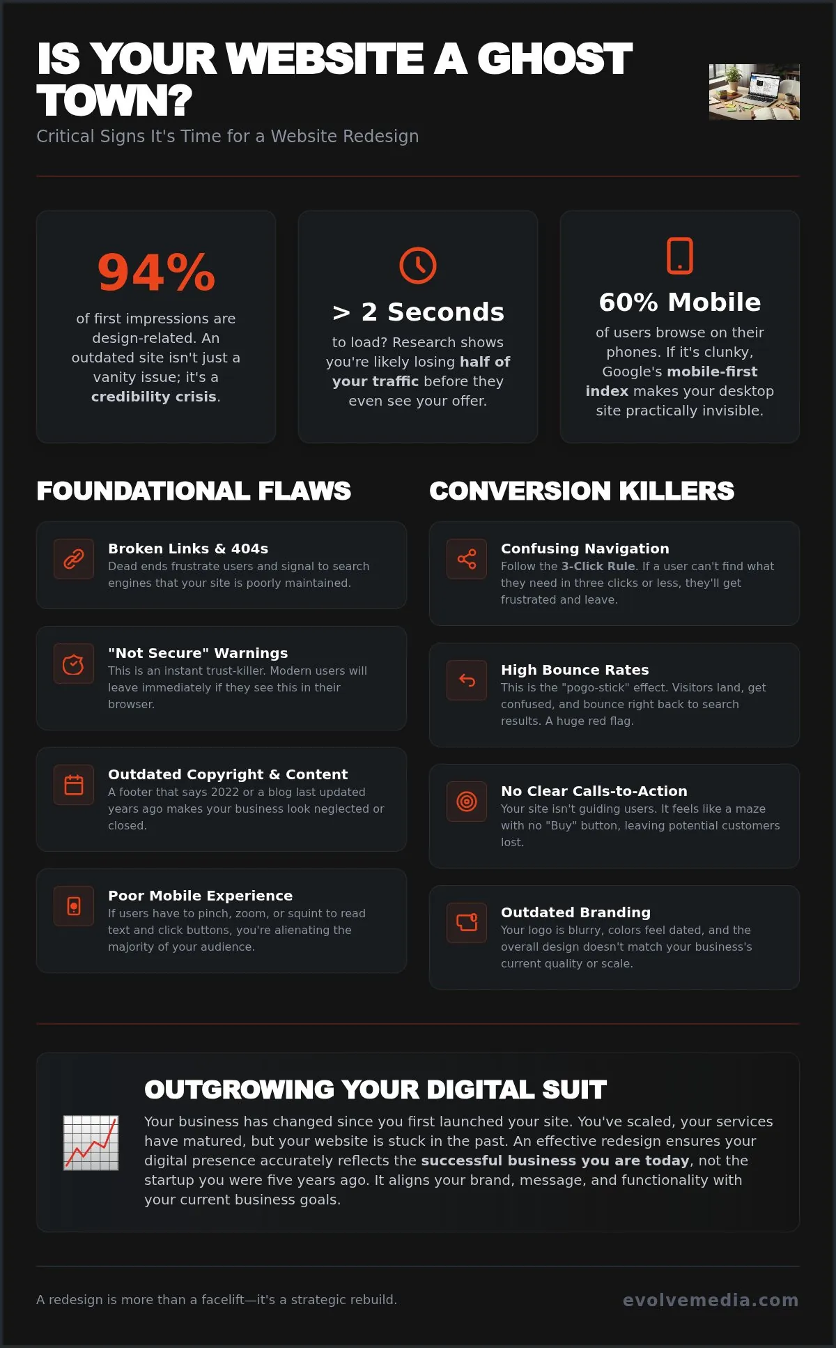 12 Red Flags and Signs You Need a Website Redesign in 2026