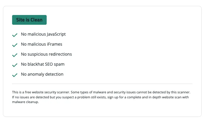 Sucuri - cleaned site from hack